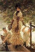 James Tissot On the Thames oil painting reproduction